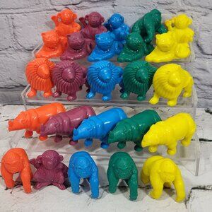 TootsieToy Rubber Animal Figures Safari Zoo Lot of 25 Lions Gorillas Rhinos